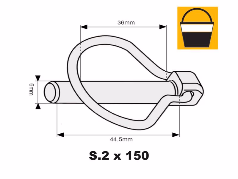 Petit seau 150 pièces Goupille piriforme 6mm x 44.5mm