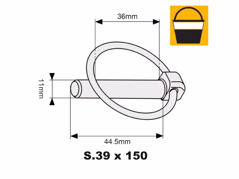 Petit seau 150 pièces Goupille clip, 11mm x 44.5mm