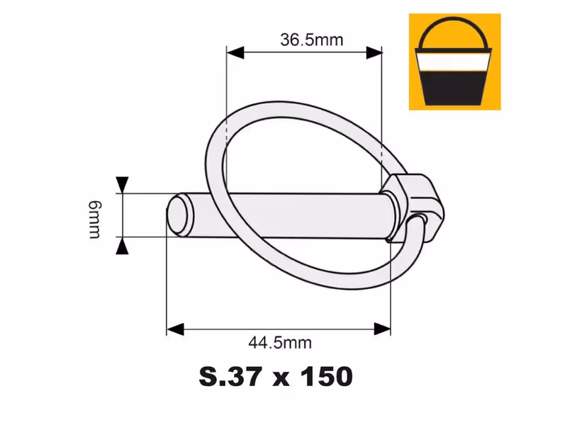 Petit seau 150 pièces Goupille clip, 6mm x 44.5mm