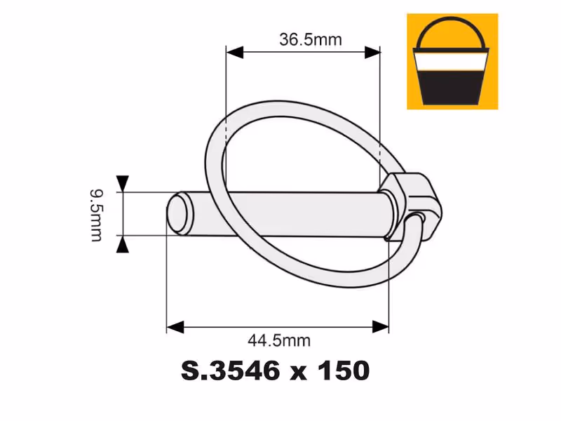 Petit seau 150 pièces Goupille clip, 9.5mm x 44.5mm