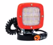 Phare à LED, flux lumineux concentré, min. 4100 lm, sur base magnetique avec prise allume-cigare, boîtier en aluminium noir, cadre rouge,  câble 7,8 m.