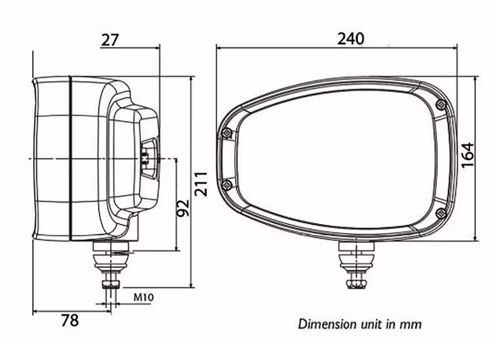 PHARE AVANT AVEC CLIGNOTANT DROIT 12-24V