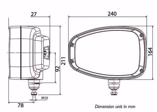 PHARE AVANT AVEC CLIGNOTANT GAUCHE 12-24V