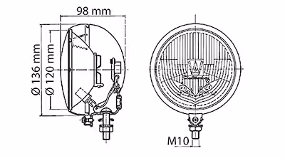 Phare avant Ø136 mm