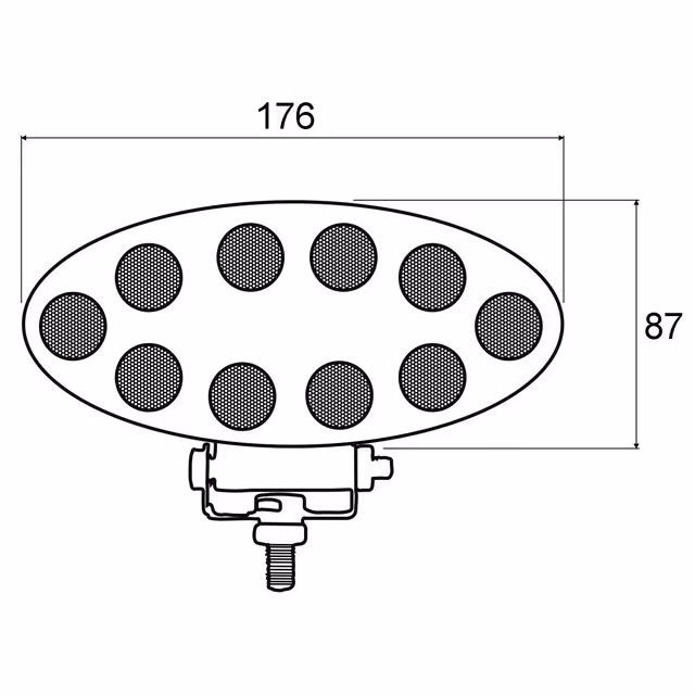 Phare de travail 10 led oval 4000 lumens