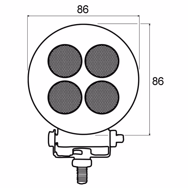 Phare de travail 4led 1000 lumens diam 86 12/24v