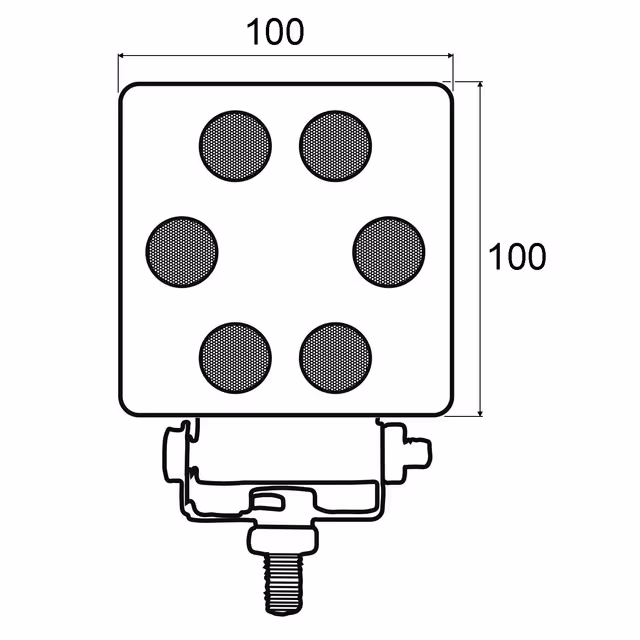 Phare de travail 6 led carre 2500 lumens 12/24v