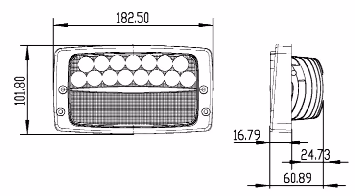 Phare de travail à LED, 2670 Lumens - adaptable sur tracteurs Fendt, Deutz Fahr, Steyr - ref 001 236 10