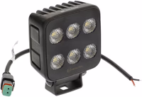 Phare de travail LED carré 6600 lm faisceau large 12 LED prise Deutsch