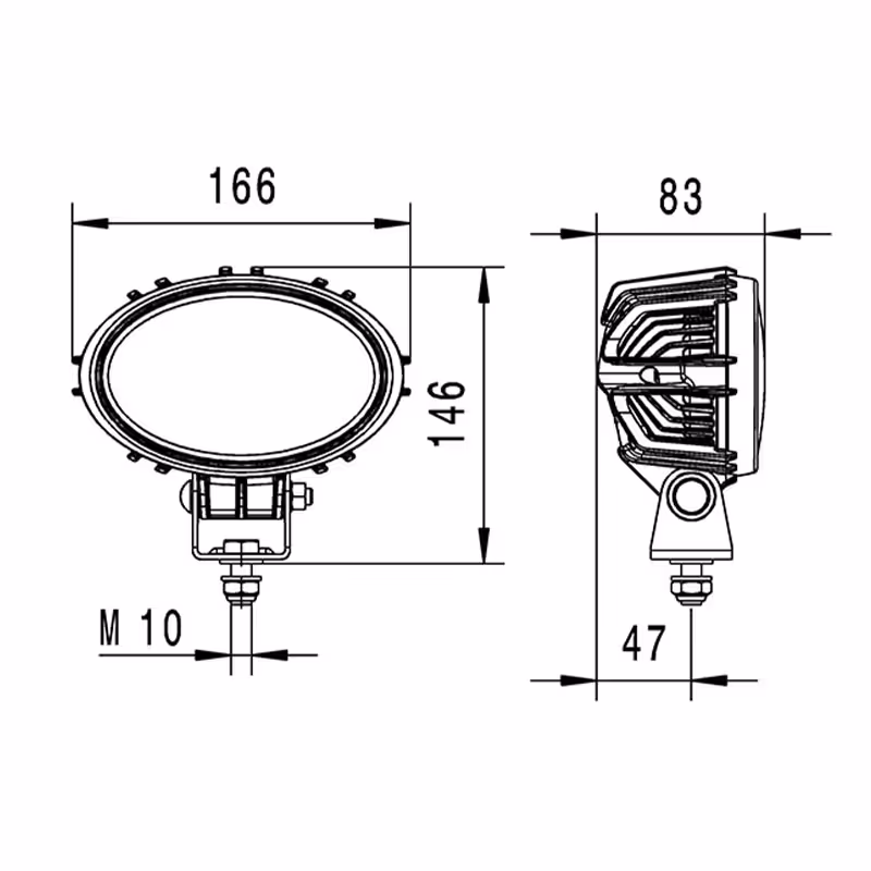 PHARE DE TRAVAIL OVAL 100 8 LED 1700LM LARGE