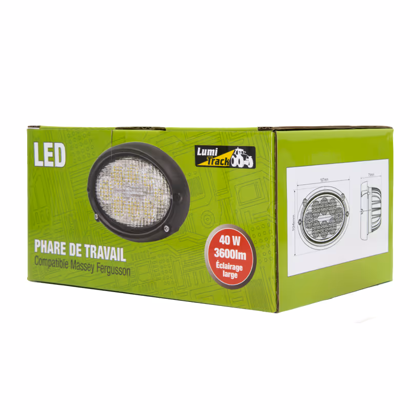 PHARE DE TRAVAIL OVAL 8 LED 3600LM LARGE LARGE LUMITRACK