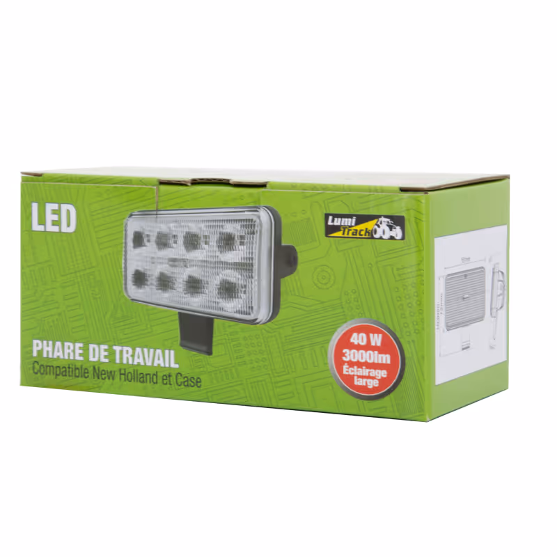PHARE DE TRAVAIL RECT. 8 LED 3000LM LARGE LARGE LUMITRACK