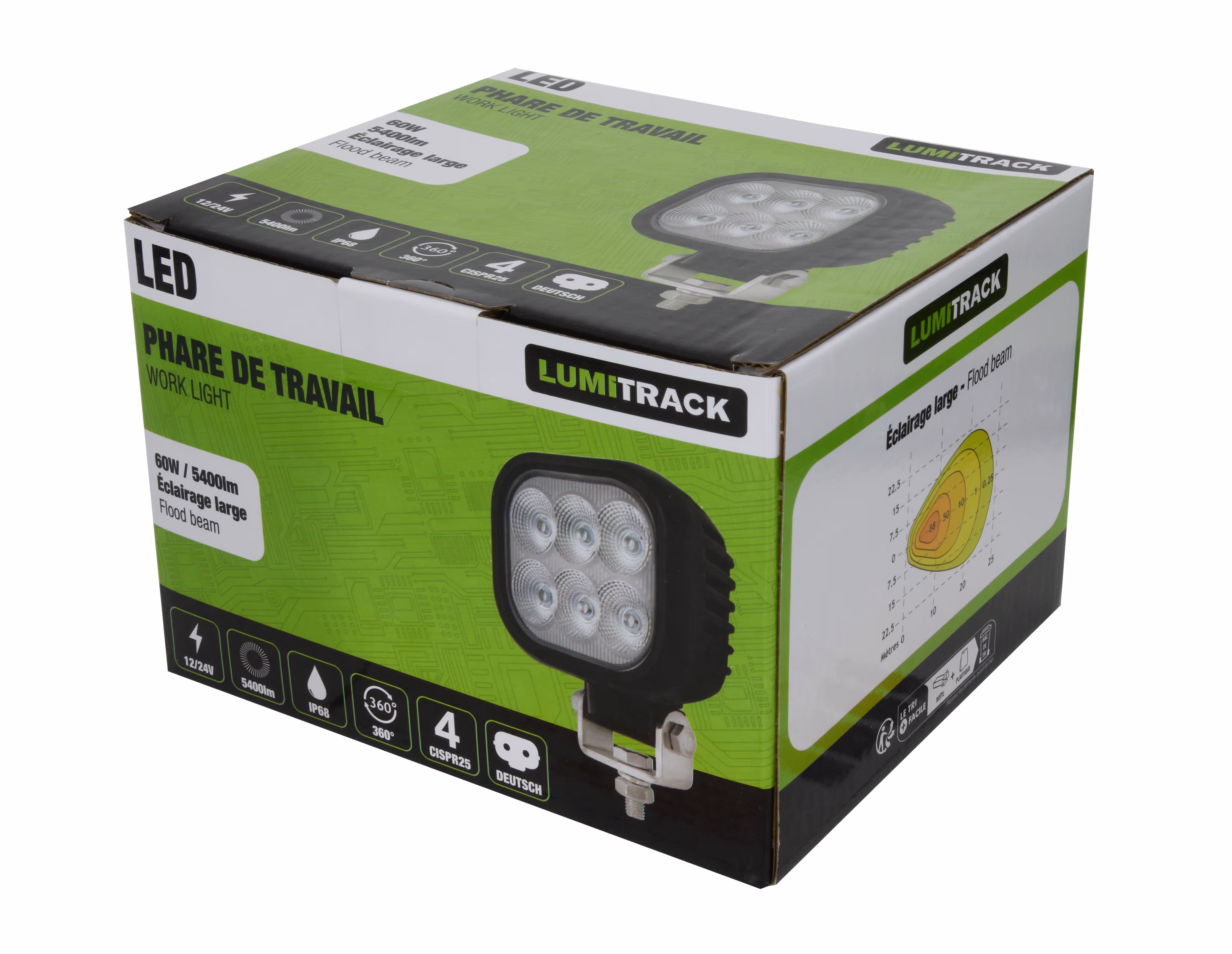 PHARE DE TRAVAIL RECTANGLE 6LED 5400LM LARGE LUMITRACK