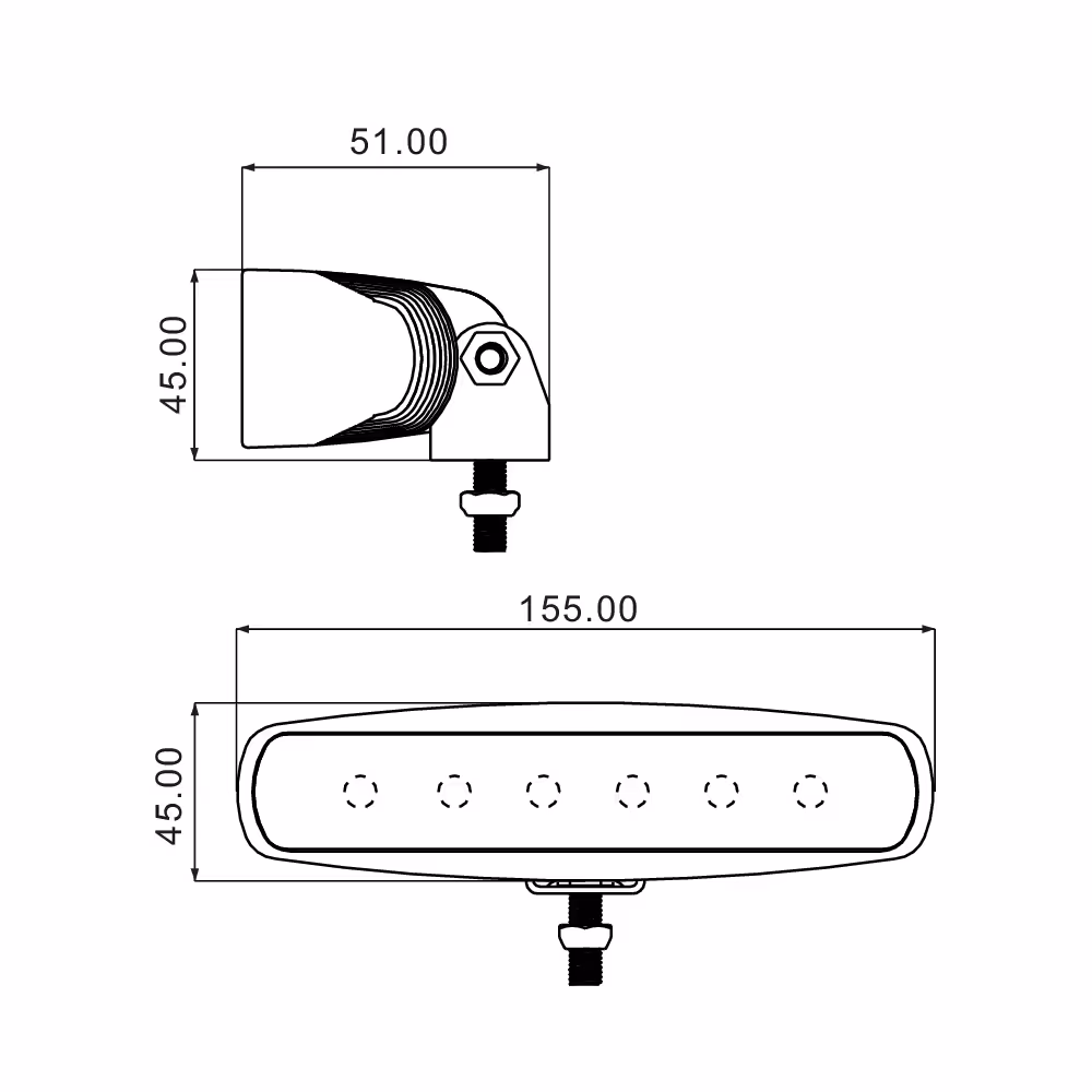 PHARE DE TRAVAIL RECTANGLE LED 10/30V 18W 1200LM LONGUE PORTEE