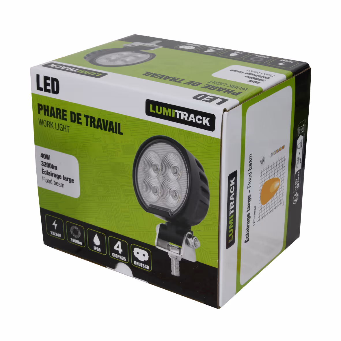 PHARE DE TRAVAIL ROND 4 LED 3200LM LARGE LUMITRACK