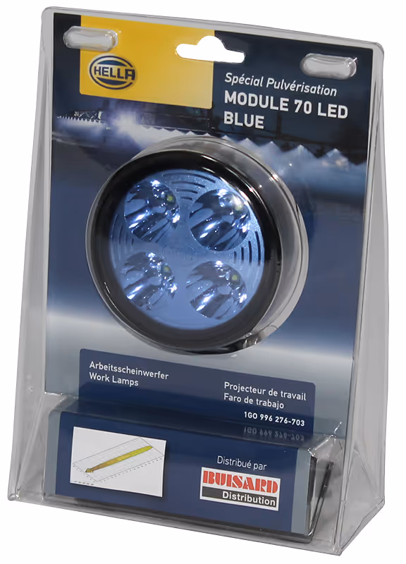 PHARE DE TRAVAIL ROND 4 LED MODULE 70 BLEU 800LM