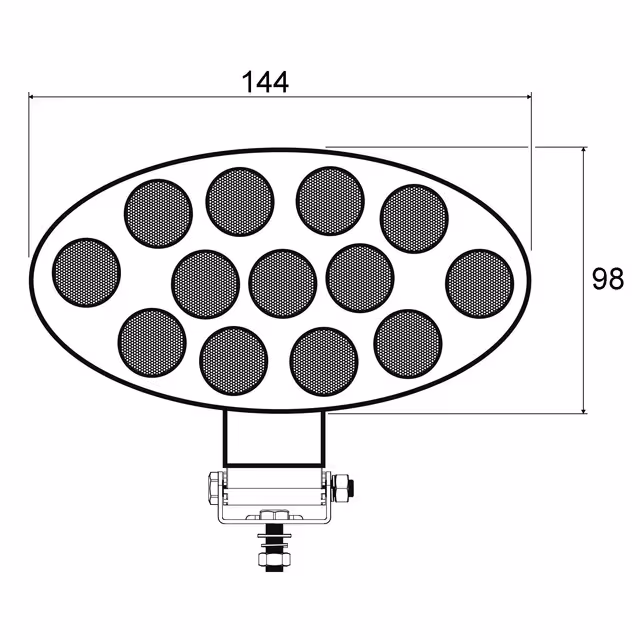 Phare led ovale 12-24v 39w 3510 lumens