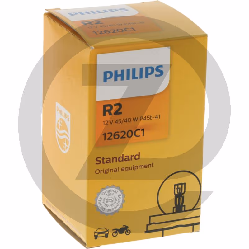 Philips Ampoule sphérique Bilux R2 - 12V / 45/40W