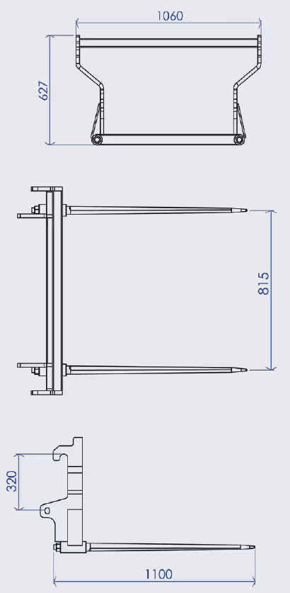 Pic botte 2 dents Ø36mm attelage Euro