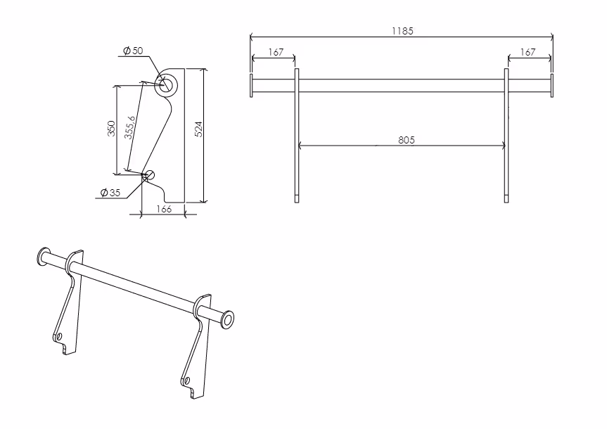 Pic Botte AP 1800 4 dents Ø45 L1055 Mailleux
