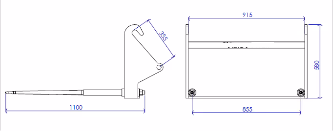 Fourche a balle Faucheux Blanc Adaptable
