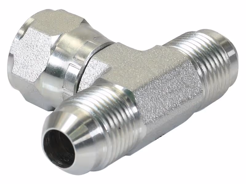 Pièce en T hydraulique 3/4'' JIC mâle x 3/4'' JIC mâle x 3/4'' JIC Femelle pivotante - ref 8S6MXS