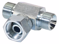 Pièce en T hydraulique 3/8'' BSP mâle x 3/8'' BSP mâle x 3/8'' BSP Femelle pivotante