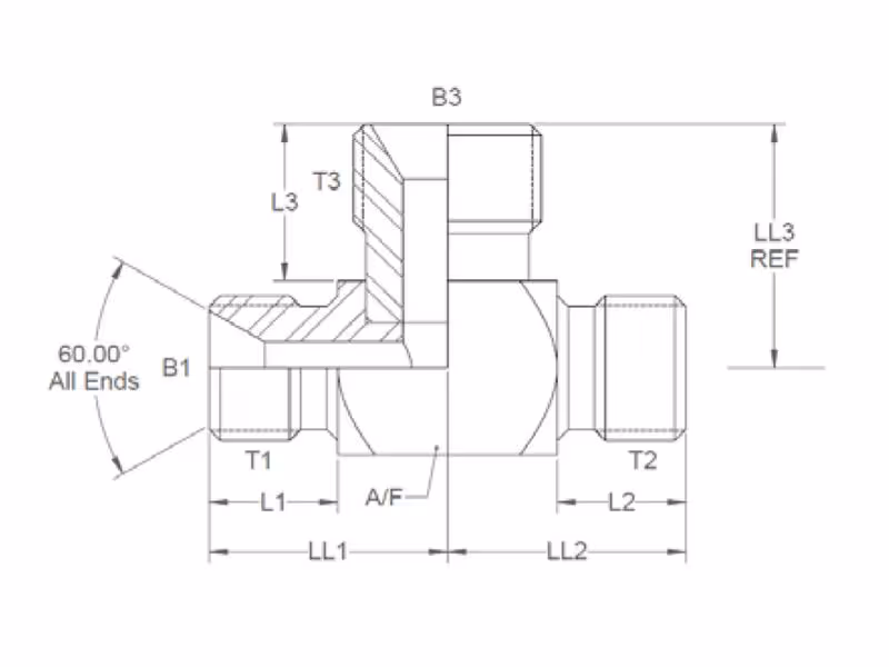 Pièce en T hydraulique