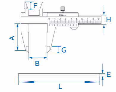 Pied à coulisse pour mesure extérieur 200mm 0.02