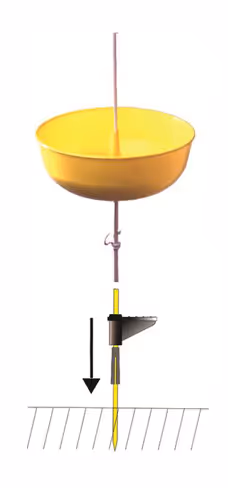 Piège chromatique bol jaune Flora avec piquet 1.5 m