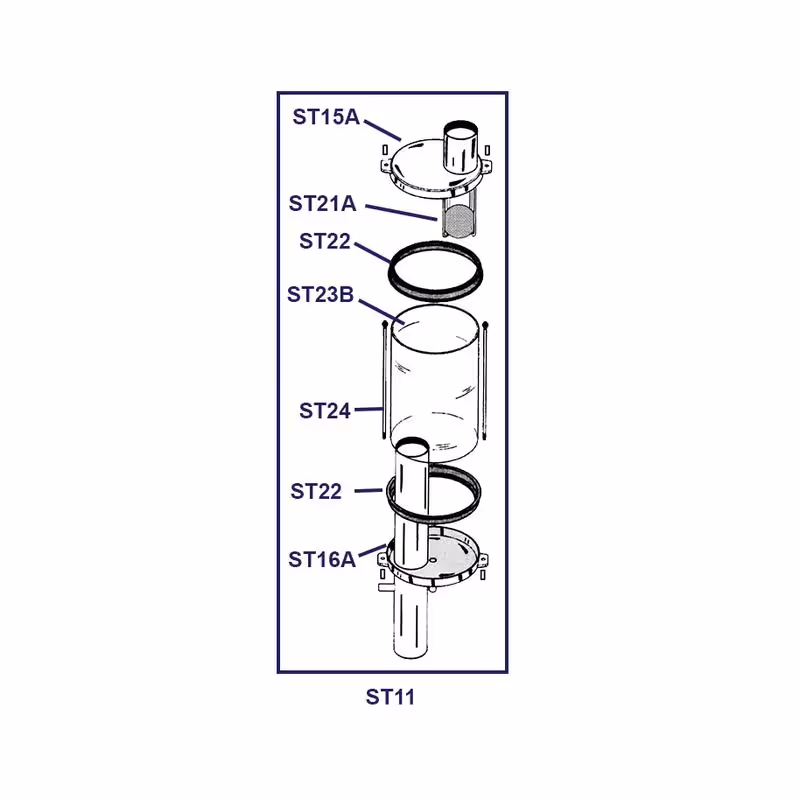Piège sanitaire inox complet 9L 1 entrée 1 sortie Ø76mm