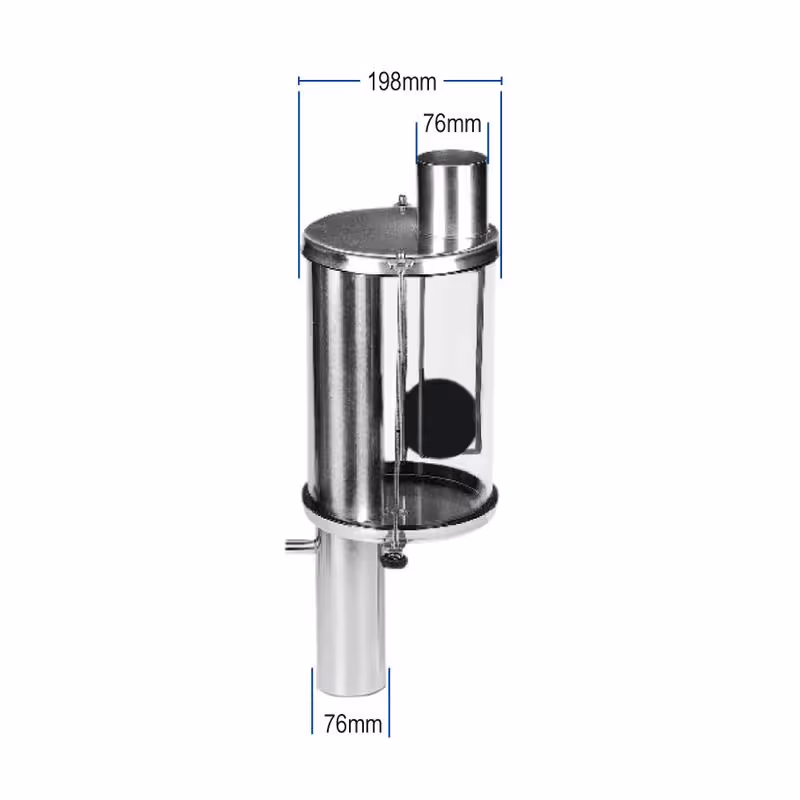 Piège sanitaire inox complet 9L 1 entrée 1 sortie Ø76mm