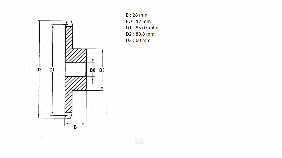 Pignon simple 28 dents pour chaîne 3/8 x 7/32 adaptable