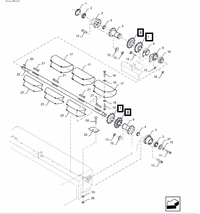 Pignon centrale arbre d'entrainement chaîne convoyeur série CX -New Holland
