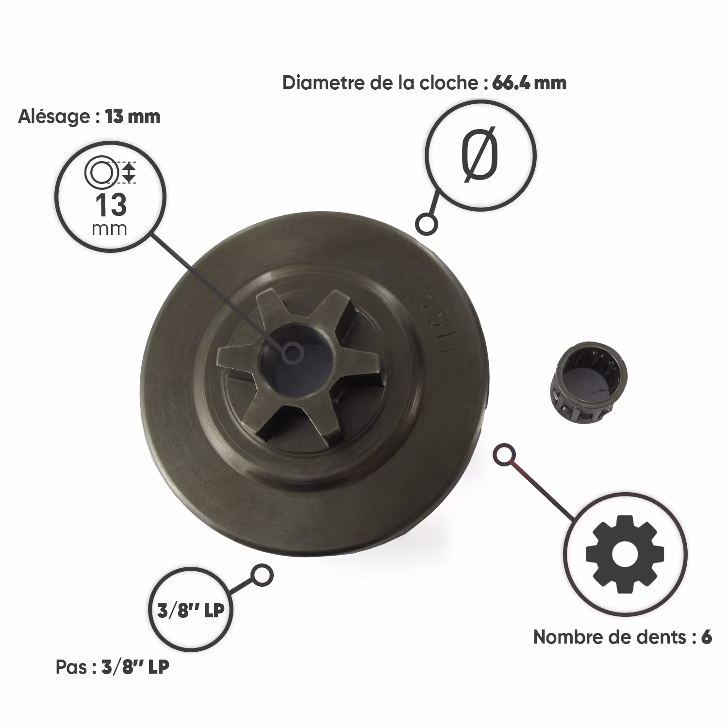 PIGNON ETOILE 6 DENTS
