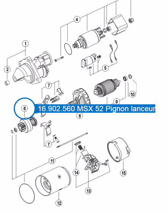Pignon lanceur 16902560 | Letrika