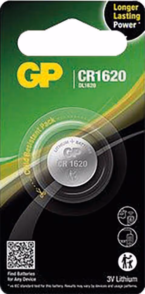 PILE BOUTON LITHIUM CR1620 - BLISTER 1 PC