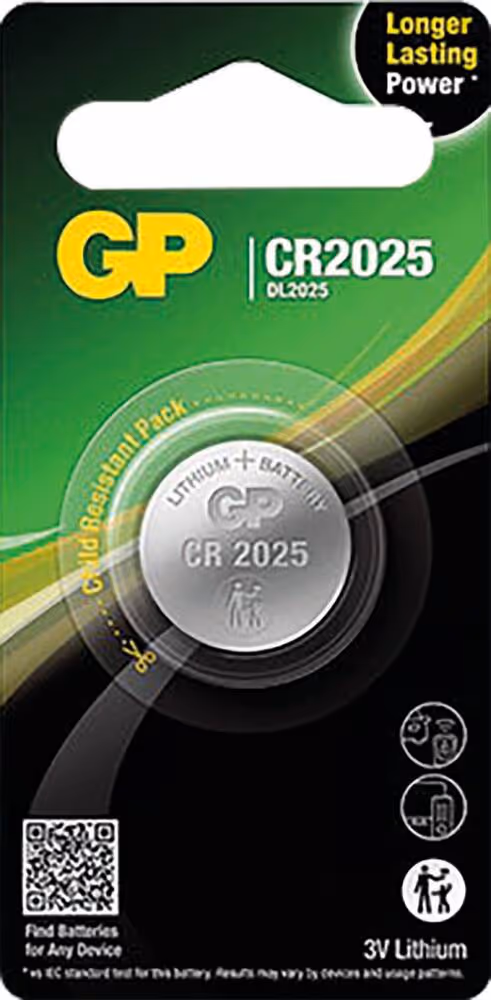PILE BOUTON LITHIUM CR2025 - BLISTER 1 PC