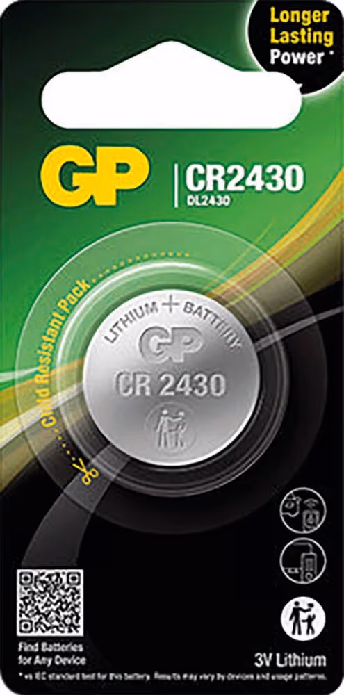 PILE BOUTON LITHIUM CR2430 - BLISTER 1 PC