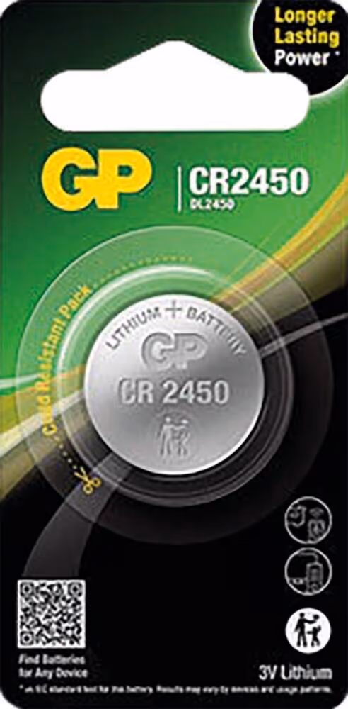 PILE BOUTON LITHIUM CR2450N - BLISTER 1 PC
