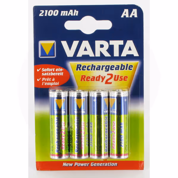Pile rechargeable 1,2V AA 2100mAh (x4)