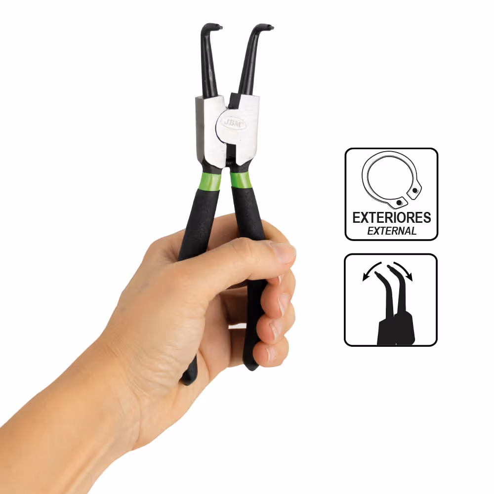Pince à circlips pour exterieur - embout courbe 7" 180mm