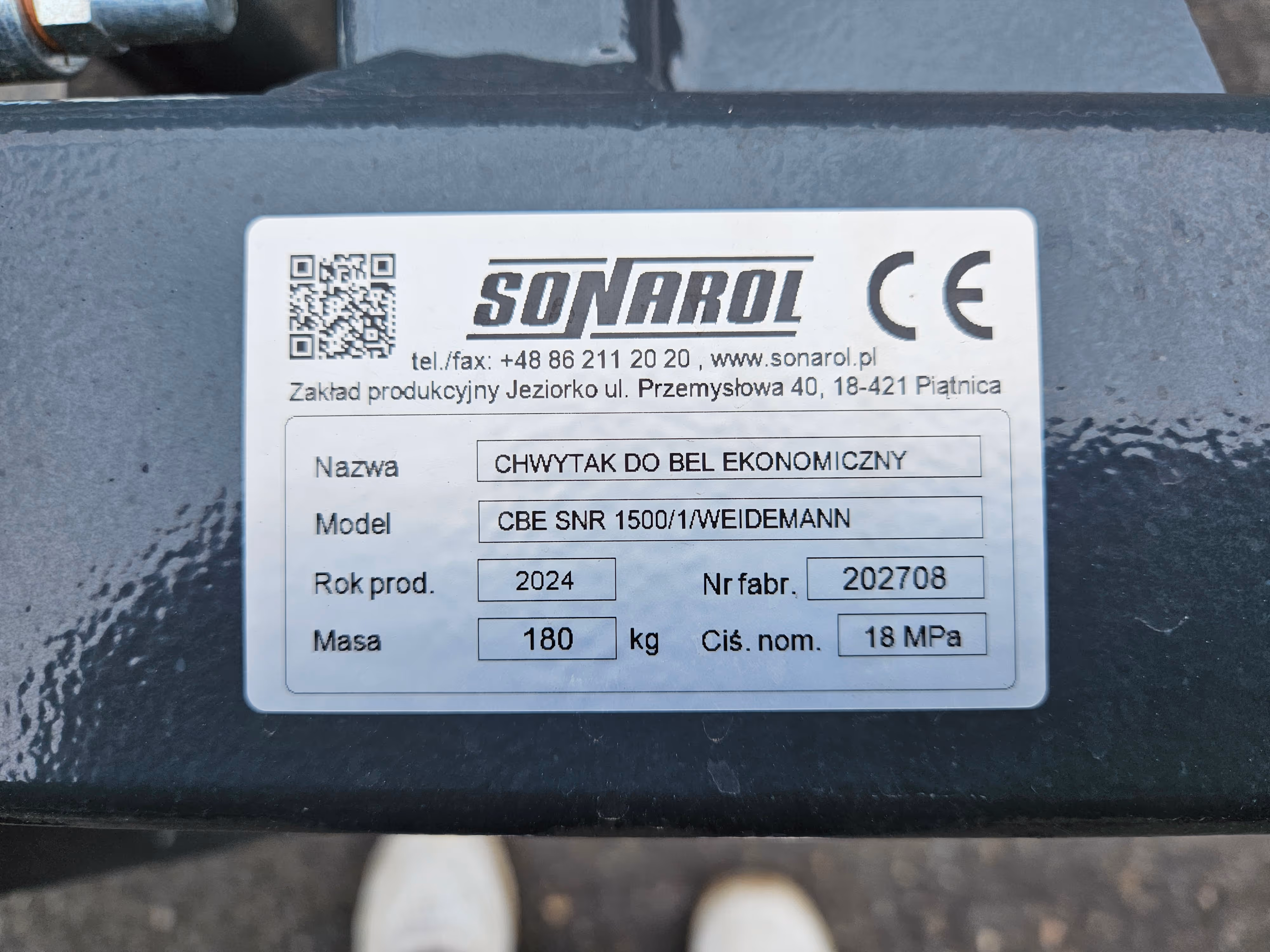 Pince à enrubannage 1500 attache Weidemann Wacker neuson Sonarol avec défauts