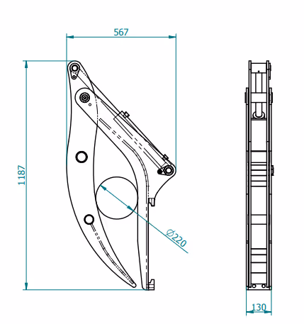 Pince à grume pour lève palette ISO FEM 2