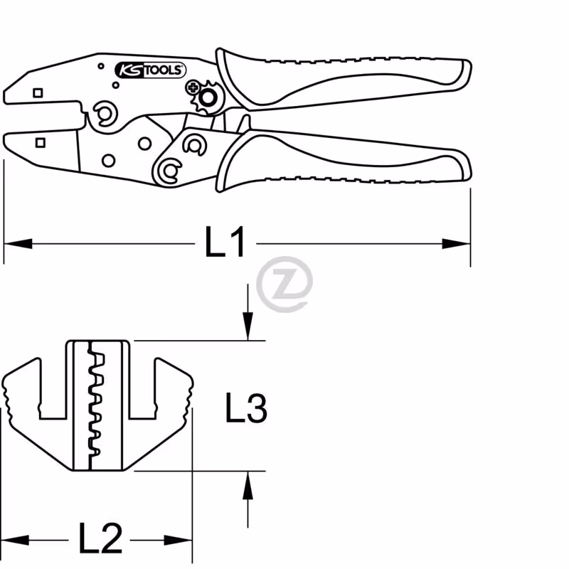 Pince à sertir pour embouts de câbles, AWG 22, 20, 18, 16-14, 12-12