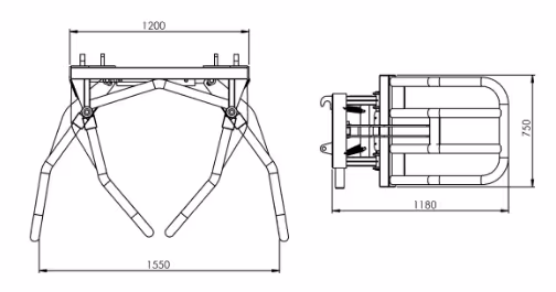 Pince enrubannage Sonarol attelage Euro 1550mm Origine