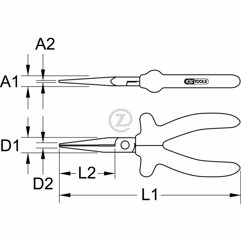 Pince plate 1000 V CLASSIC, 160 mm