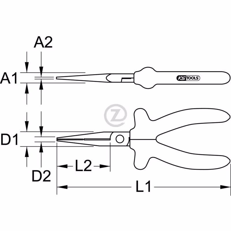 Pince plate 1000 V CLASSIC, 160 mm