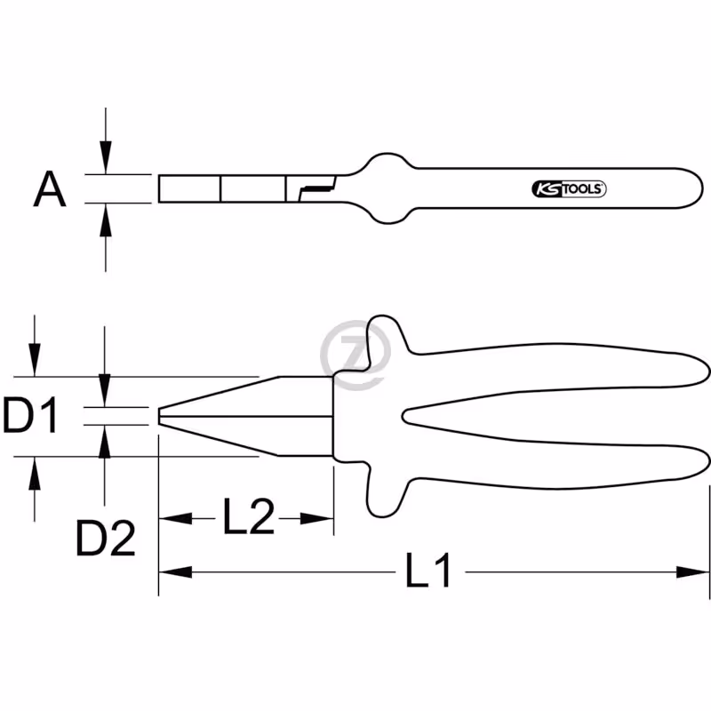 Pince plate 1000 V CLASSIC, 160 mm
