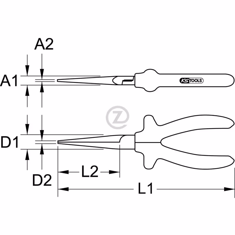 Pince plate à bec long 1000V CLASSIC, 16